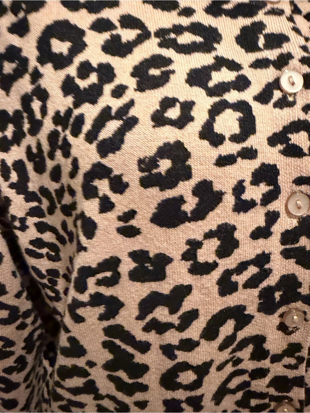 kathy ireland Beige and Black Leopard Print Cardigan - Picture 6 of 13